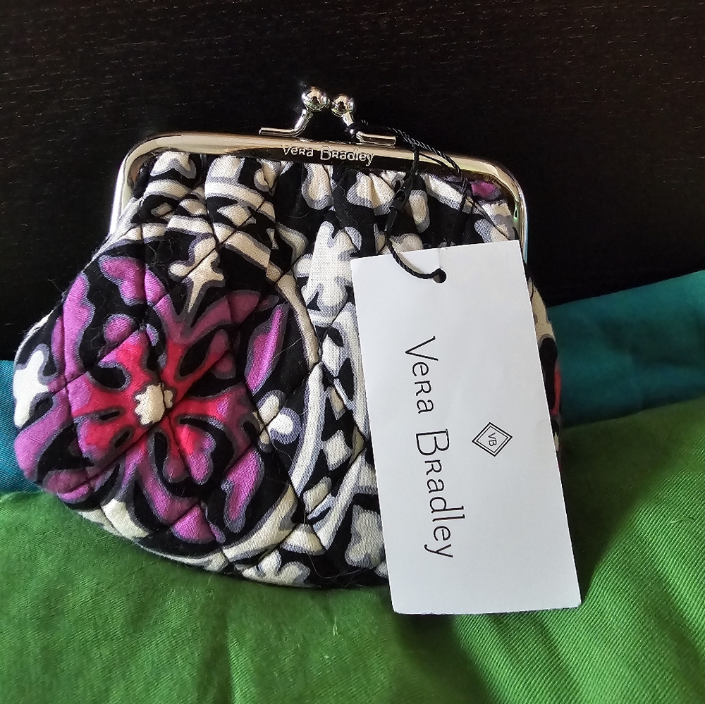 NWT Vera Bradley Kiss Coin Purse floral design - Picture 5 of 7